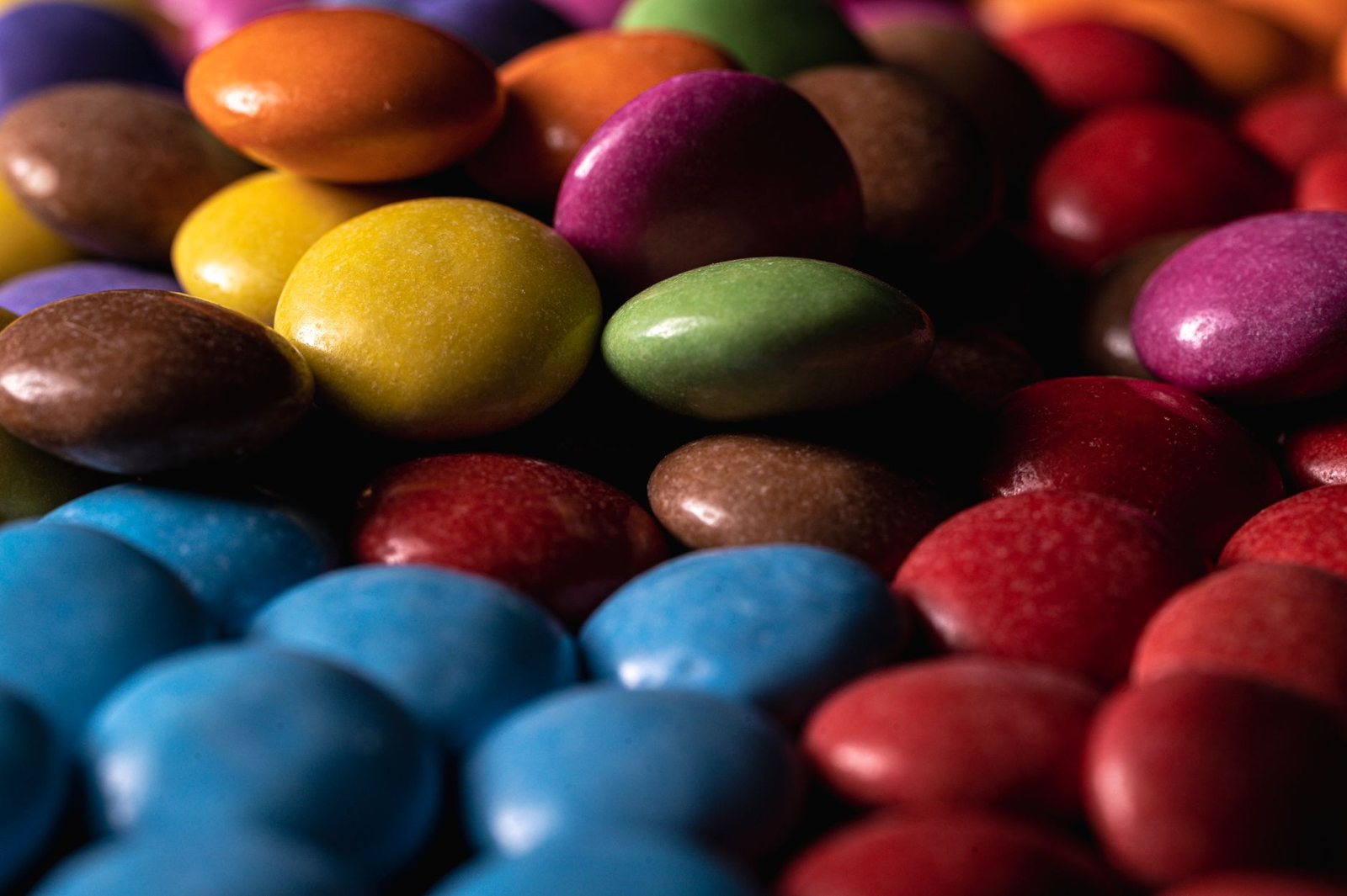 Colorful chocolate candies in a pile