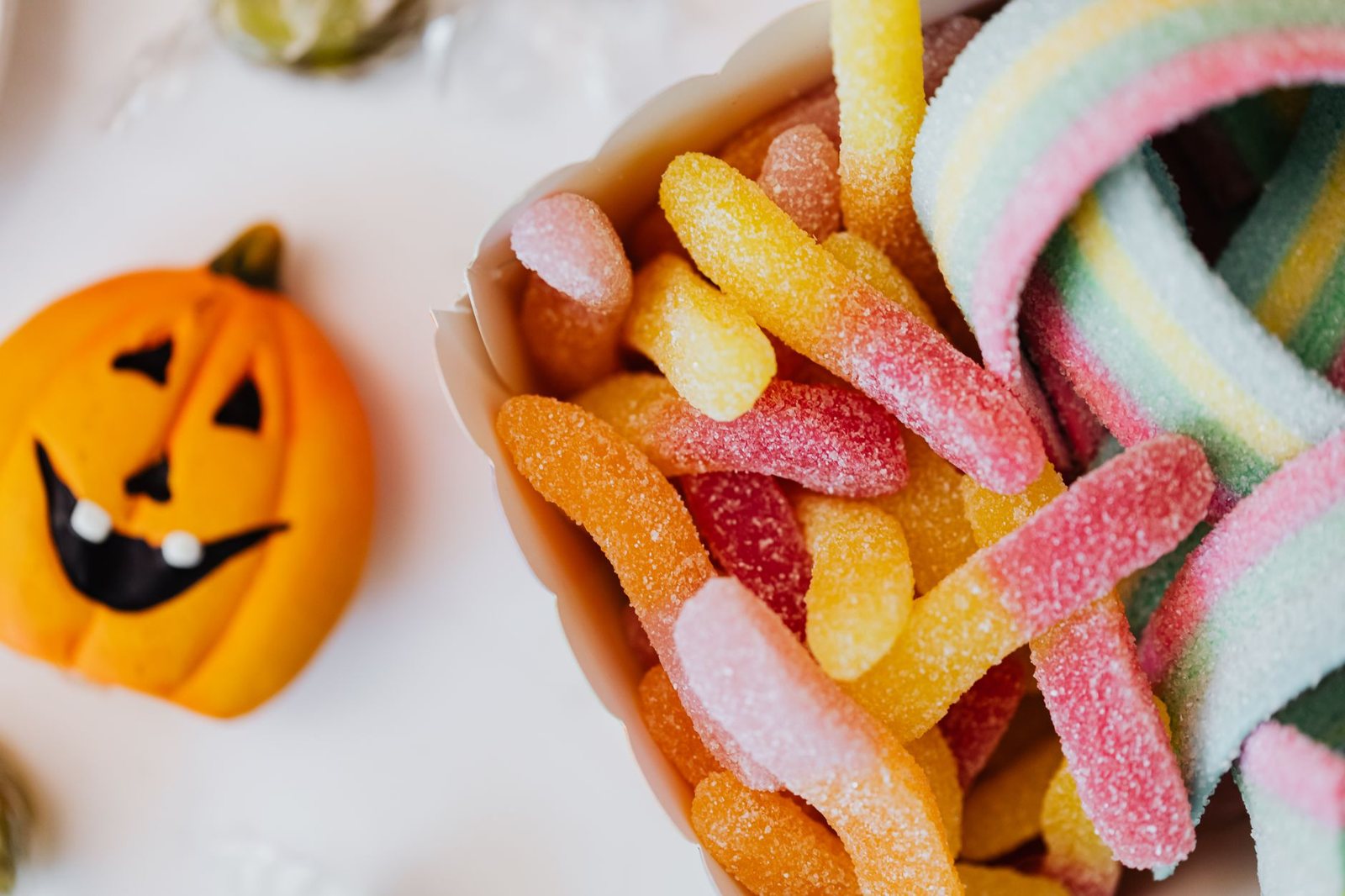 Gummy and sour fruity candy