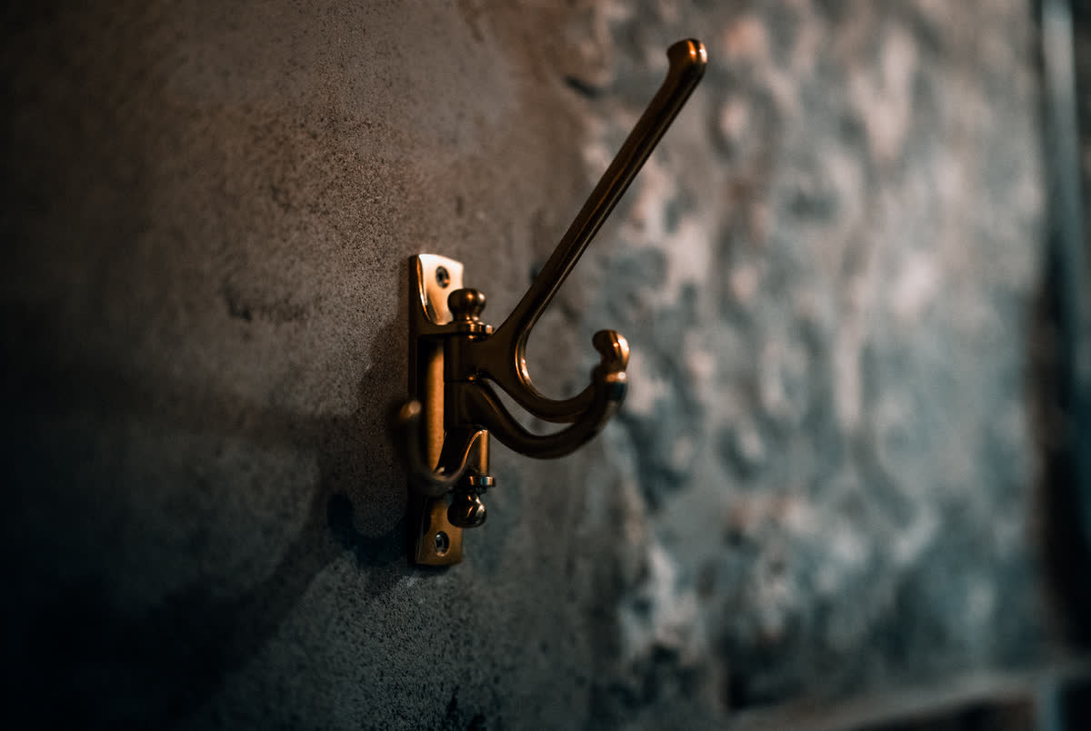 A wall hook by the door